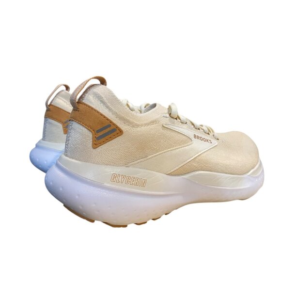 Womens Brooks Glycerin 21 Stealthfit Running Shoes Size 10 Cream (Worn 2-3X) - Picture 3 of 14